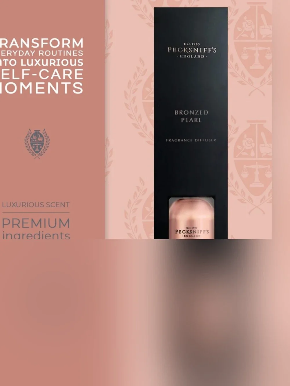 Pecksniffs's Bronzed Pearl Fragrance Diffuser - Rose Gold NIB